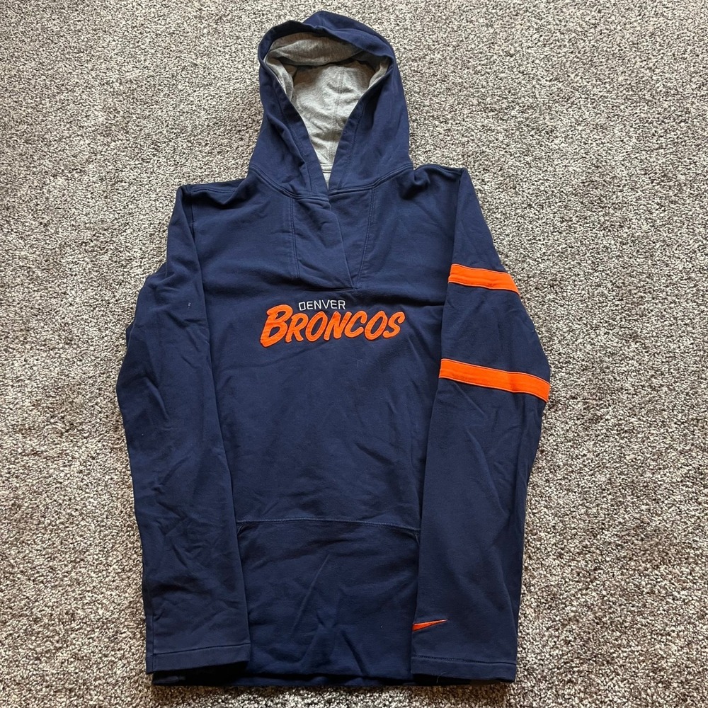 Denver Broncos hoodie women L nike pocket NFL vneck sport foorball team